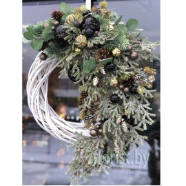 Christmas wreath made of artificial spruce